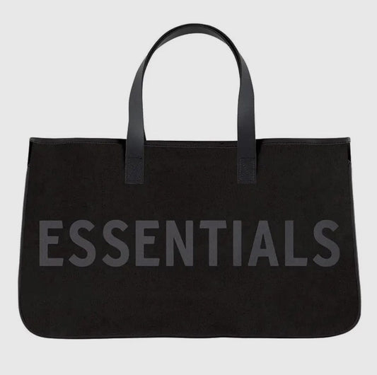 Essentials Black Canvas Tote Bag