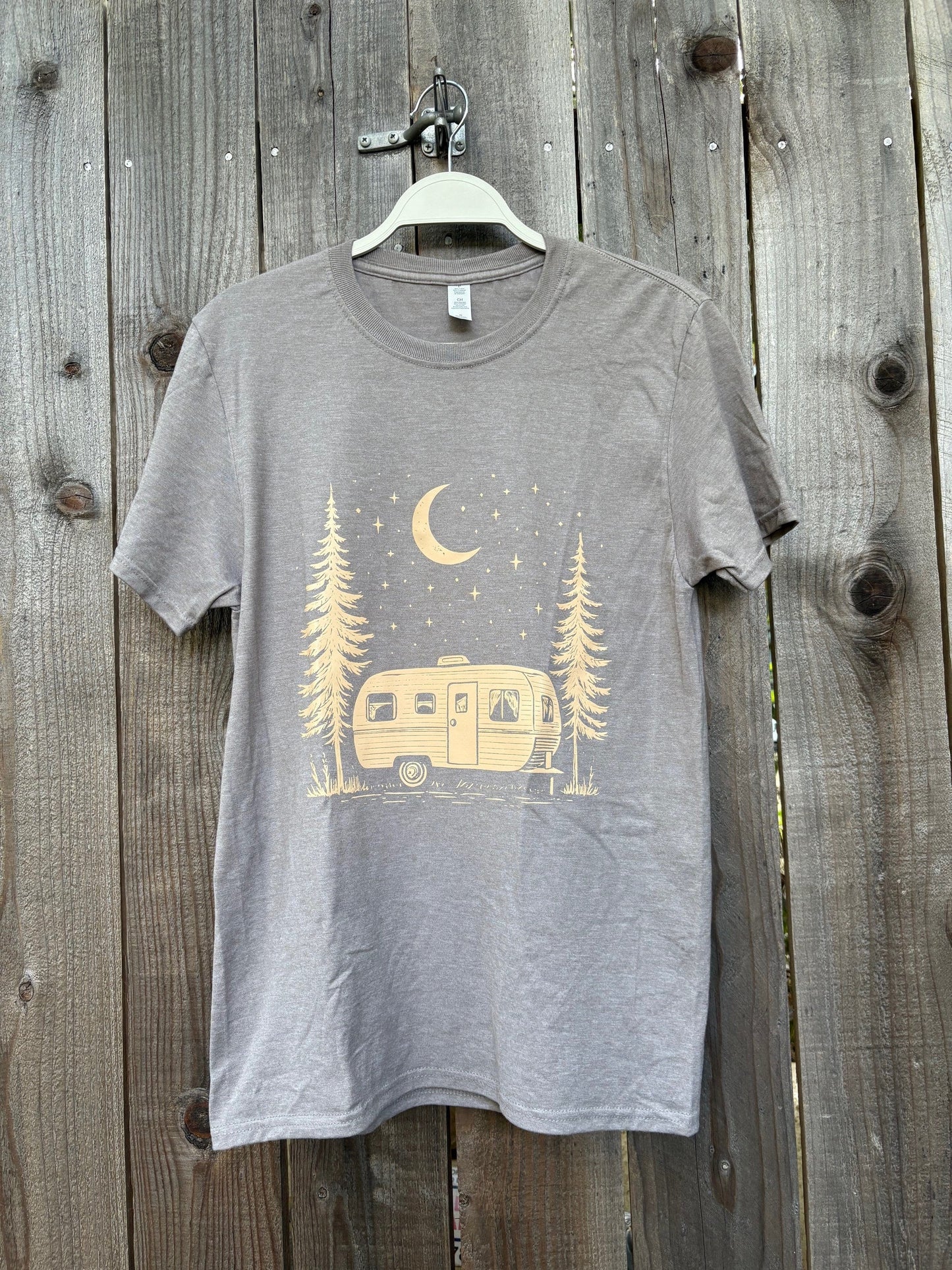 Scenic Camping Nights Sandstone Brown T-Shirt