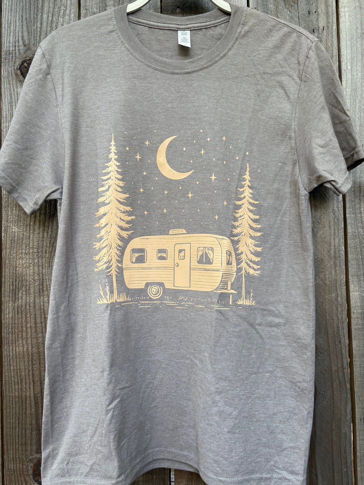 Scenic Camping Nights Sandstone Brown T-Shirt