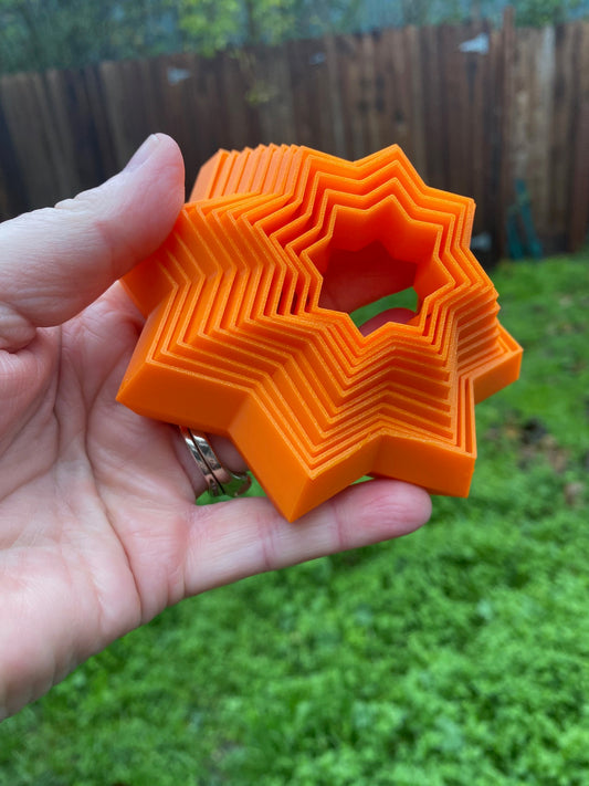 Orange Star 3D Printed Fidget
