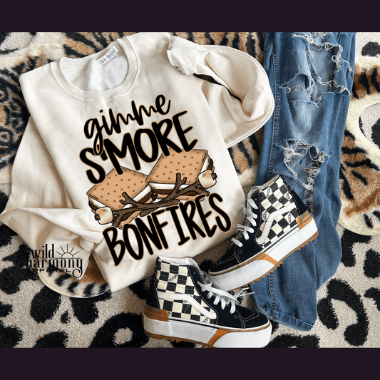 Gimme Smore Bonfires Eco-Friendly Super Soft Sweatshirt in Grey or Cream