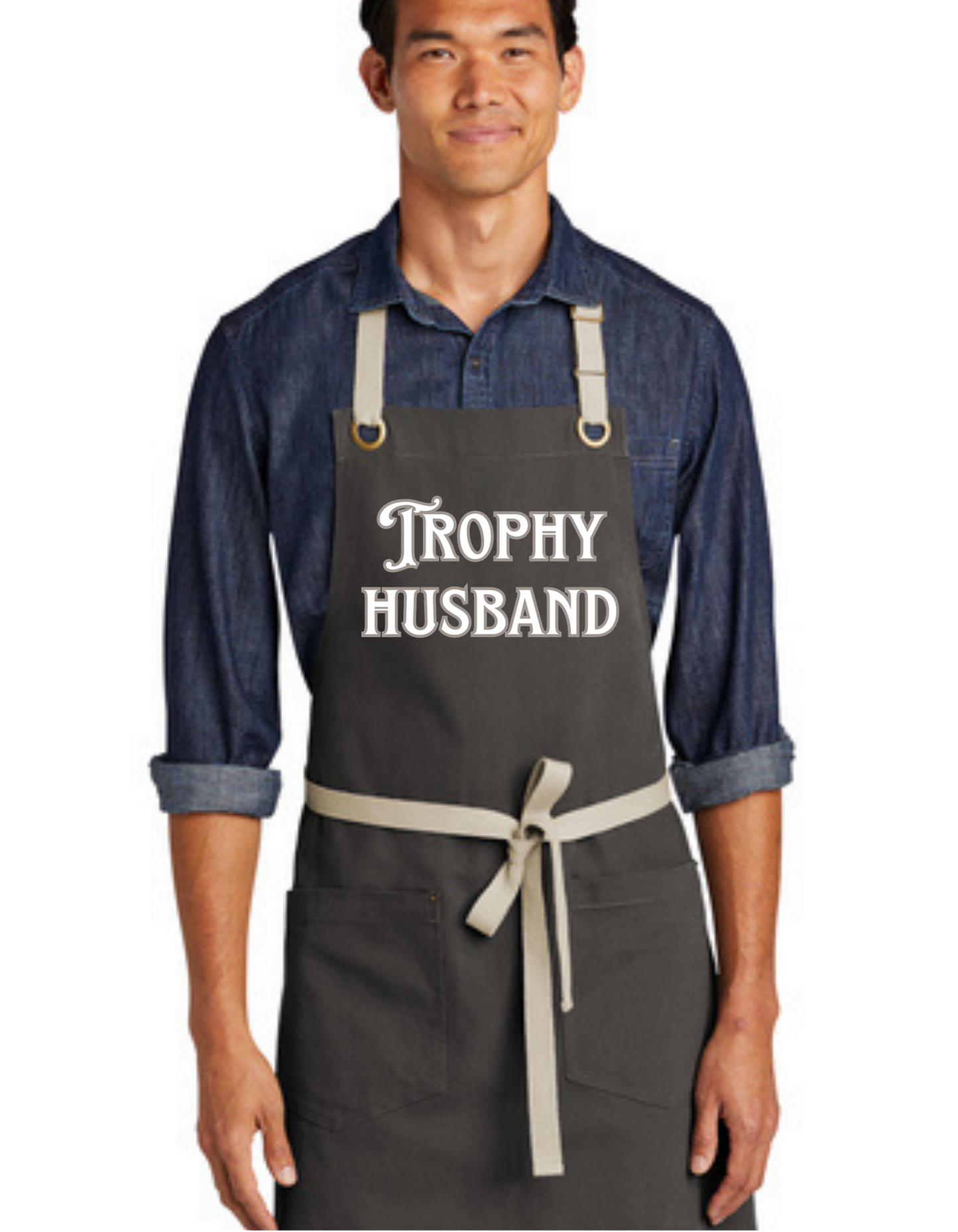 Trophy Husband Full Length Magnet and Stone Apron