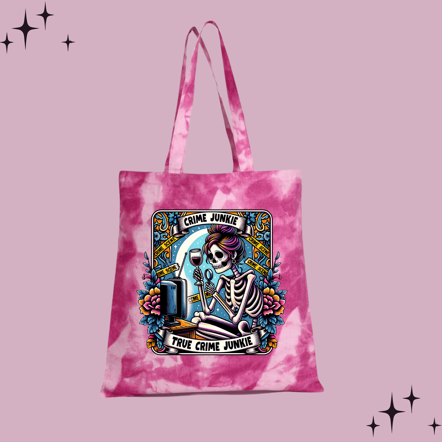 True Crime Pink Tie Dyed Canvas Bag