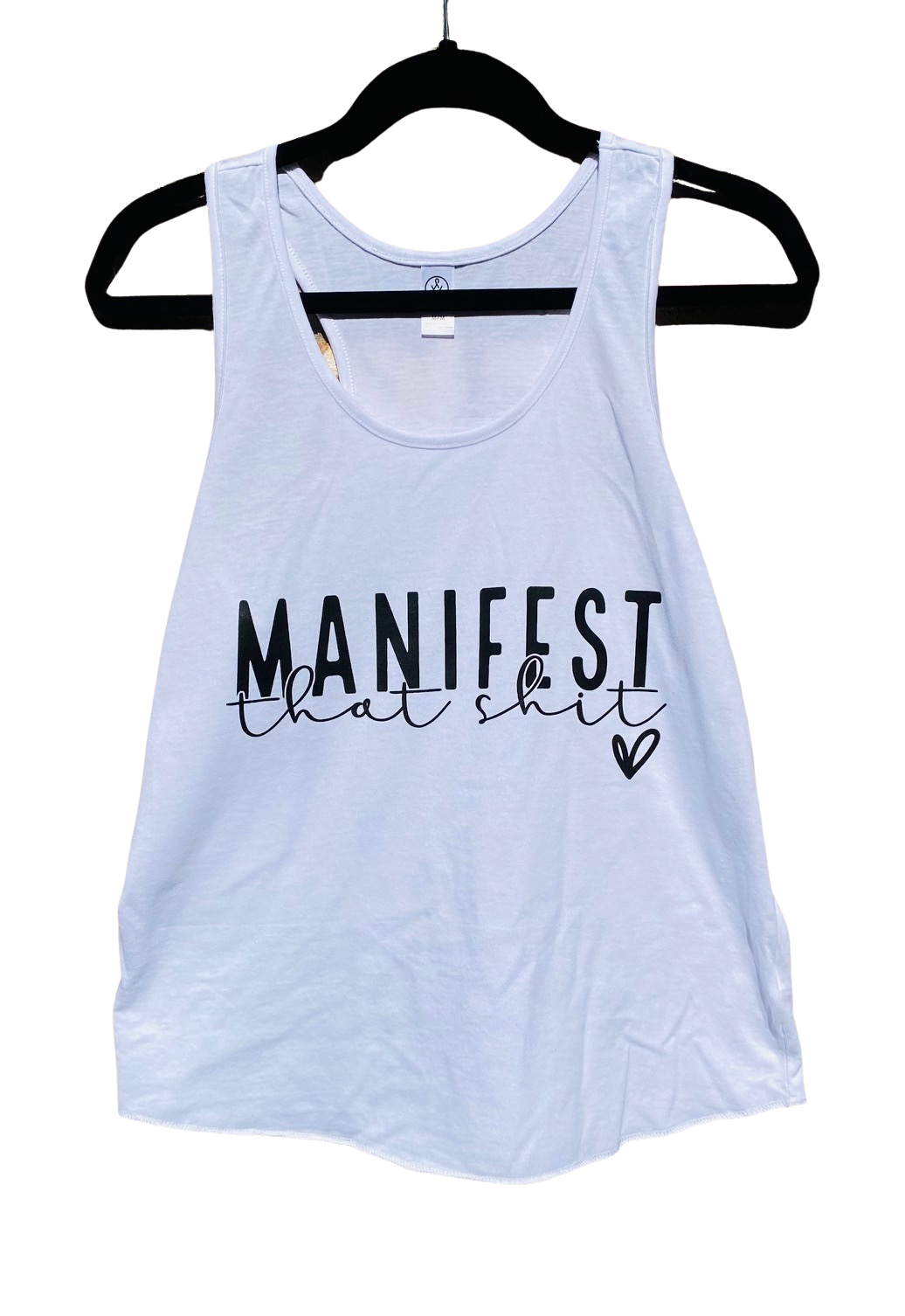 Manifest that _ White Racer Back Sustainably Made Tank Top