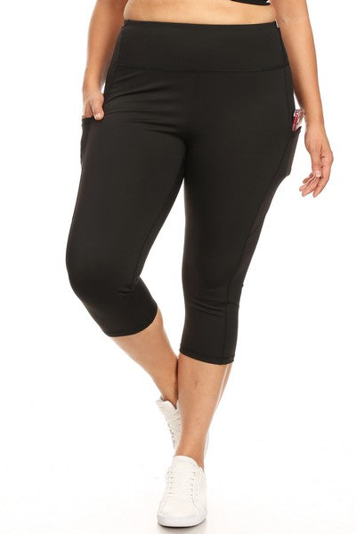 Work It Out Black Capri Leggings with Pockets